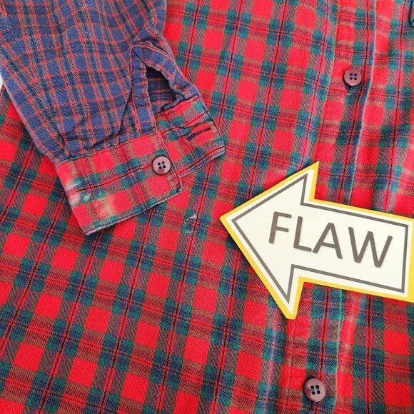 Vintage Y2K Plaid Shirt Dress Collar SZ S Mixed Print Tunic‎ Cotton - Picture 4 of 13